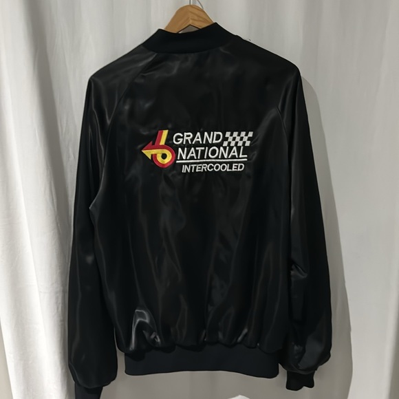 Vintage Grand National Intercooled Satin black Bomber Jacket Mens 80s Buick - Picture 2 of 13